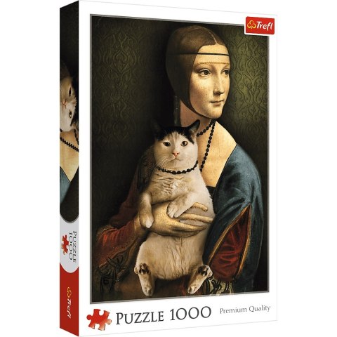 Puzzle 1000 elementów Dama z Kotem TREFL 10663