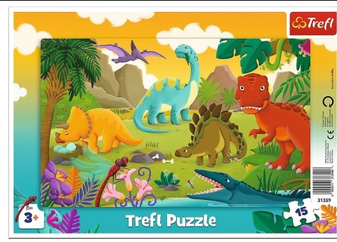 Puzzle 15el Dinozaury FOL TREFL 31359 TR