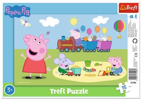 Puzzle 15el Wesoły pociąg Peppa Pig FOL TREFL 31406 TREF