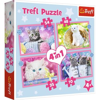 Puzzle 4w1 Zabawne Kotki TREFL 34396 TR