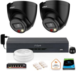 ZESTAW 2 Kamery IP Dahua 4mpx IPC-HDW1439V-A-IL-BLACK + DYSK