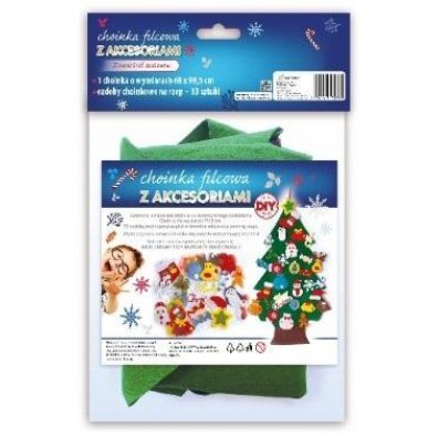 Zestaw kreatywny filcowa Choinka z akcesoriami 20x35 cm BENIAMIN 110395 BEN