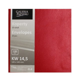 Koperta 14,5x14,5 czerwona perła Galeria Papieru op.10 szt. ARGO 280717 ARG