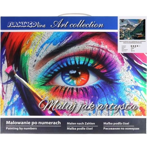 Malowanie po numerach Przystań nad górskim jeziorem 40x50 cm FLAMINGO LINE