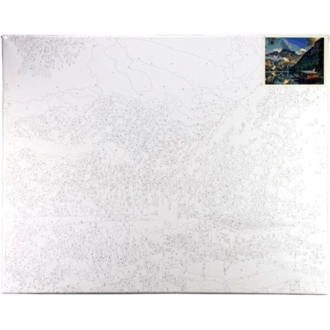 Malowanie po numerach Przystań nad górskim jeziorem 40x50 cm FLAMINGO LINE