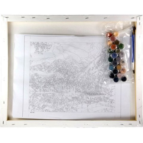 Malowanie po numerach Przystań nad górskim jeziorem 40x50 cm FLAMINGO LINE