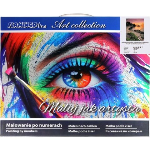 Malowanie po numerach Zachód słońca nad morzem z klifami 40x50 cm FLAMINGO LINE