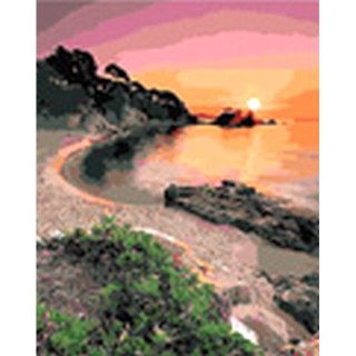 Malowanie po numerach Zachód słońca nad morzem z klifami 40x50 cm FLAMINGO LINE