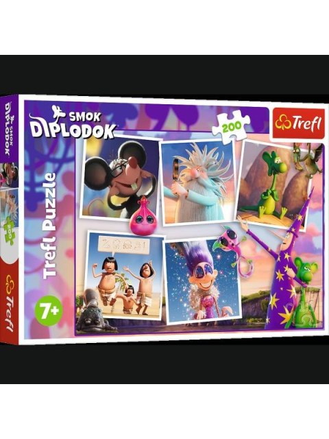 PUZZLE 200EL TREFL PRZYGODY SMOKA DIPLODOKA PU12