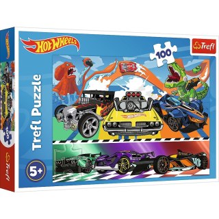 Puzzle 100 elementów Hot Wheels Pędzące samochody TREFL 16466 TR