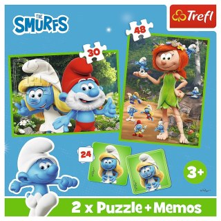 Puzzle 2w1 z memos Wesołe zabawy smerfów TREFL 93656 TR