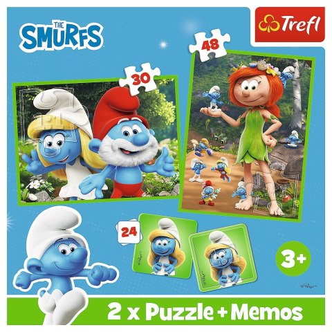 Puzzle 2w1 z memos Wesołe zabawy smerfów TREFL 93656 TR