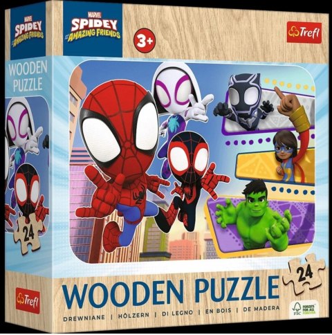 Puzzle drewniane 24el Odważny Spidey TREFL 20274 TR