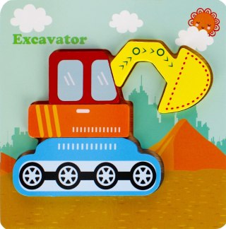 Układanka drewniana 4 elementy Koparka MEGA CREATIVE 500635