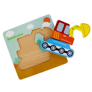 Układanka drewniana 4 elementy Koparka MEGA CREATIVE 500635