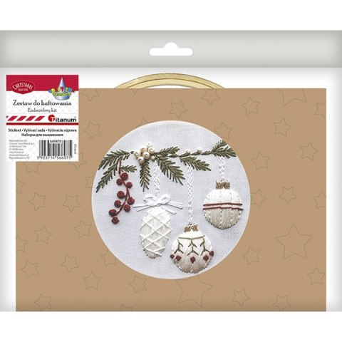 Zestaw do haftowania Gałązka jodły z bombkami TITANUM CRAFT-FUN SERIES