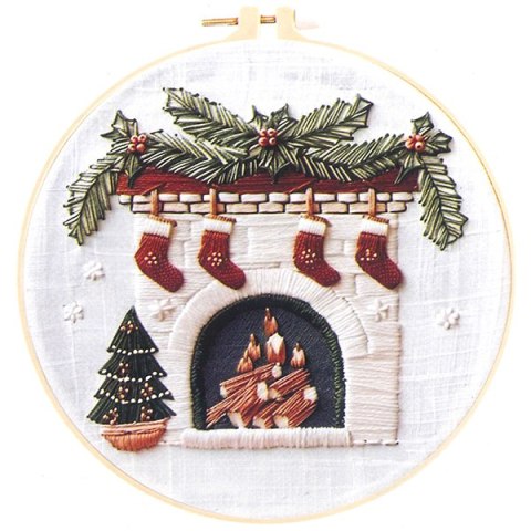 Zestaw do haftowania Świąteczny kominek TITANUM CRAFT-FUN SERIES