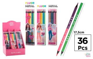 Kredki ołówkowe Big Dream Girls 2w1 FLUOR&METAL 12KOL MP BD003-01