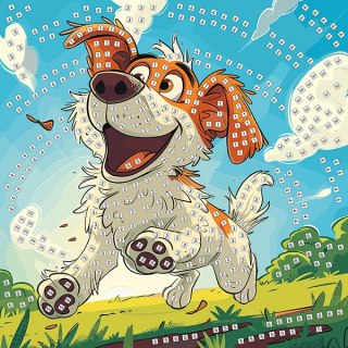 Mozaika piankowa Biegnący pies 25x25 cm FUN&JOY