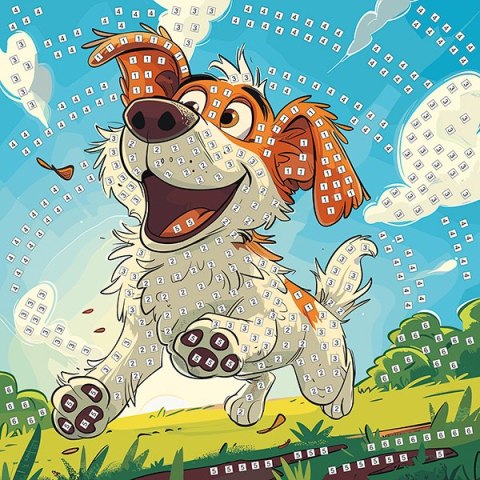 Mozaika piankowa Biegnący pies 25x25 cm FUN&JOY