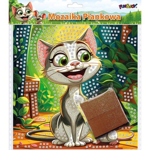 Mozaika piankowa Kot i mysz 25x25 cm FUN&JOY