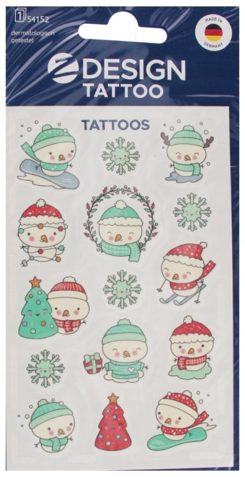 Tatuaże bożonarodzeniowe Z-Design dla dzieci - bałwanki 54152
