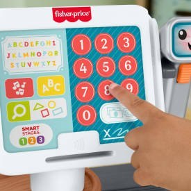 Fisher-Price Ucz się i śmiej Sklepik Kasa fiskalna Kupuj i skanuj Zabawka interaktywna POL/ENG/CZ/SL/HU JGW98