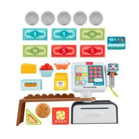 Fisher-Price Ucz się i śmiej Sklepik Kasa fiskalna Kupuj i skanuj Zabawka interaktywna POL/ENG/CZ/SL/HU JGW98
