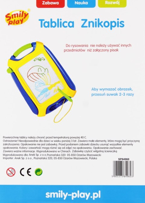 Znikopis magnetyczny kolorowy 24x33x4 SMILY PLAY SP84960AN