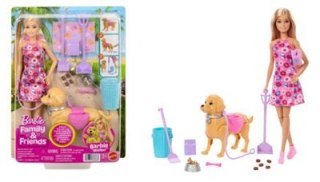 Barbie Malibu Spacer z pieskiem czyścioszkiem JJB46