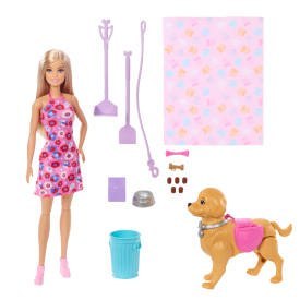 Barbie Malibu Spacer z pieskiem czyścioszkiem JJB46