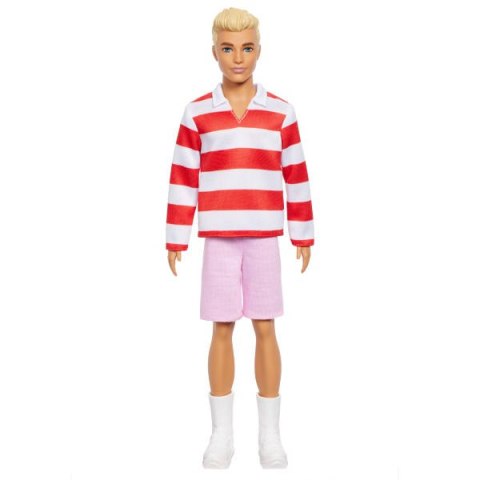 Barbie Ken Fashionistas Lalka Bluzka czerwono-białe paski HYV01 WB6