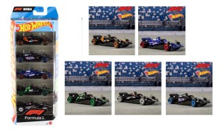 Hot Wheels Formuła 1 Race Team F1 Samochody do zabawy w skali 1:64 5-pak JGF58