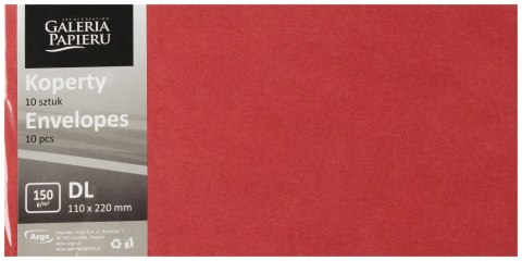 Koperta DL NK perłowa czerwona op10szt GALERIA PAPIERU 280158 ARG