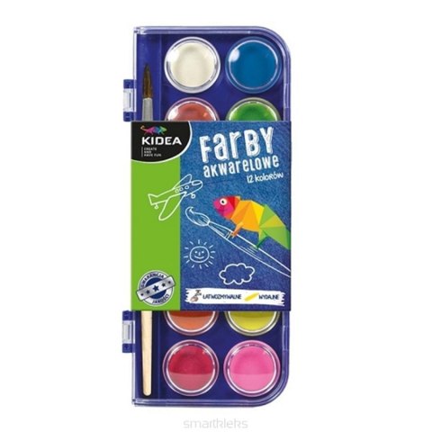 Farby akwarelowe 12kolorów DERFORM FA12KKA