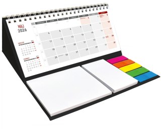 KALENDARZ BIURKOWY Z NOTESEM MIESIĘCZNY SPIRALOWANY NR KAT. KB054B CZARNY