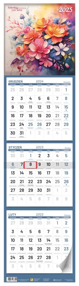 Kalendarz trójdzielny 20x78cm Lux mini mix KALPOL.BIS 473325 KAL