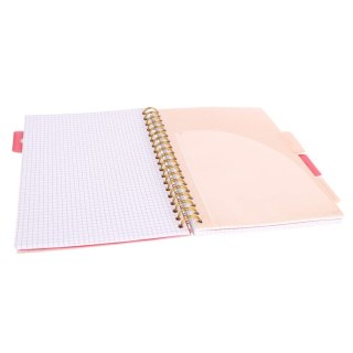 Kołozeszyt B5/100k kratka oprawa PP 80g Japonia kwiaty STRIGO PADS073