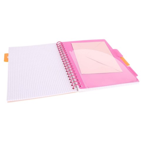 Kołozeszyt B6/100k kratka oprawa PP 80g Kwiaty granat STRIGO PADS078