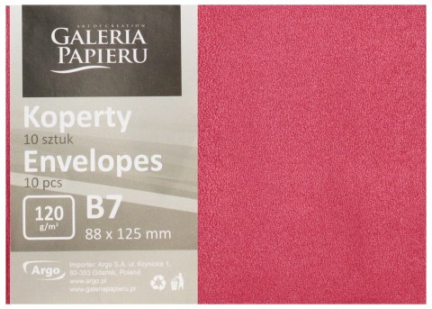 Koperta B7 HK czerwona Pearl op10szt GALERIA PAPIERU 280517