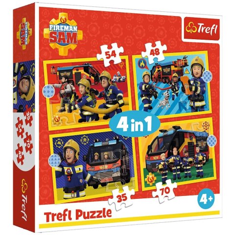 Puzzle 4w1 Strażak Sam na sygnale TREFL 34348 TR