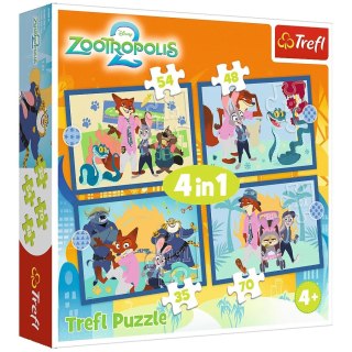 Puzzle 4w1 Zootopia przygody TREFL 34677 TR