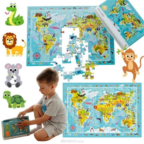 Puzzle obserwacyjne 80 el. Mapa Świata zwierząt Dodo DOP300133