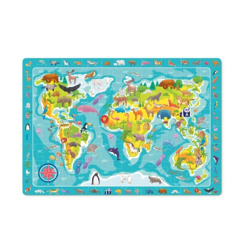 Puzzle obserwacyjne 80 el. Mapa Świata zwierząt Dodo DOP300133