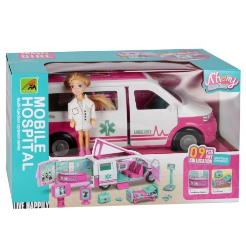 Auto dla lalek Ambulans z akcesoriami rozkładany SWEDE Q12146