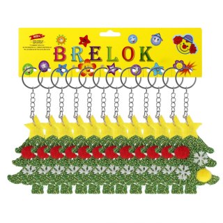 Brelok choinka filc brokat 6cm op12szt Boże Narodzenie TOYS KD2027
