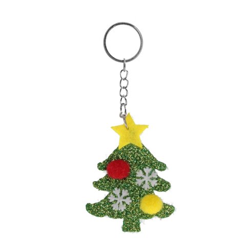 Brelok choinka filc brokat 6cm op12szt Boże Narodzenie TOYS KD2027