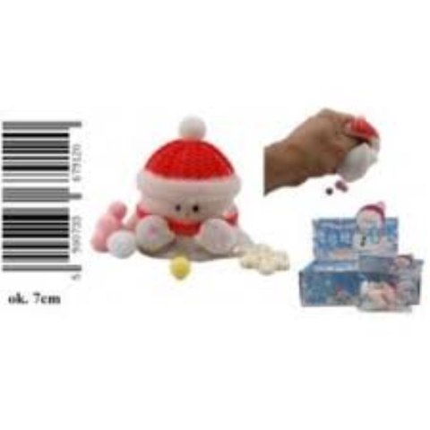 Gniotek Bałwanek w czapce z kulką DISP12 Boże Narodzenie TOYS D45417 MID
