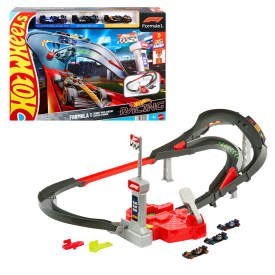 Hot Wheels Racing Formuła 1 Tor wyścigowy Sprint F1 Zestaw do zabawy 3 metalowe samochody JDY15