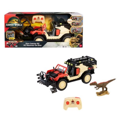 Matchbox RC Jurassic World Dino Catcher RC, zdalnie sterowana ciężarówka z figurką dinozaura JGK33
